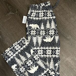 Old Navy Patterned Flannel Pajama Pants - Gray Fair Isle